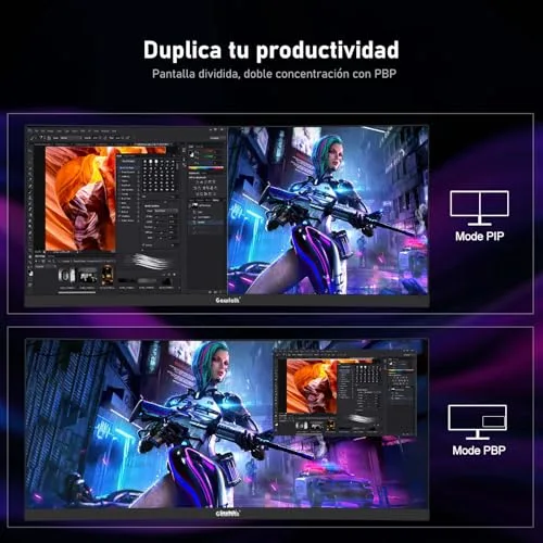 Gawfolk ▫️ Monitor de jogos curvo ultrawide de 34 polegadas, 165 Hz, Ecrã 3800R 21:9 UWQHD (3440×1440), 120% sRGB, 1 ms, Adaptive Sync, DisplayPort, HDMI, Suporte ajustável em altura - Preto 5