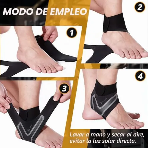 DiviDermy ▫️ Conjunto de 2 Tornozeleiras Desportivas, Tornozeleiras Desportivas de Compressão, L 6