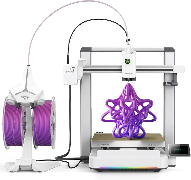 SPARKX ▫️ Impressora 3D Creality i7 Combo Autofill, modelação 3D por IA a partir de fotografias, preparada para impressão multicolorida, nivelamento automático, impressora 3D FDM de secretária para principiantes