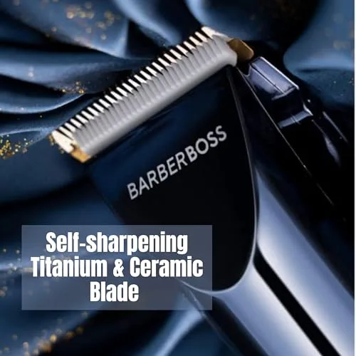 BARBERBOSS ▫️ cortador de cabelo para homem, máquina de barbear sem fios para homem, lâmina ajustável e kit completo de higiene para homem, cortador recarregável com velocidade turbo, cortador de cabelo 3