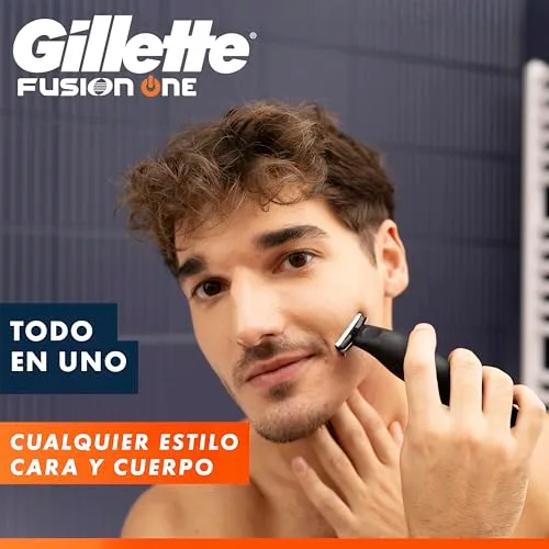 Gillette ▫️ Fusion One - Aparador de barba e máquina de barbear para o corpo, preto 2
