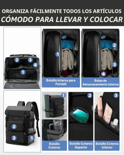 Odoland ▫️ Mochila-frigorífica 2 em 1 mochila térmica isotérmica com compartimento principal de 26 L e isolamento isotérmico de 9 L, frigorífico portátil à prova de fugas para a praia, piqueniques, viagens e família 6