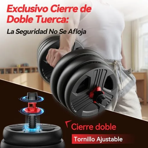 FEIERDUN ▫️ 10/15/20/25/30/40 kg Conjunto 5 em 1 de pesos e halteres ajustáveis 3