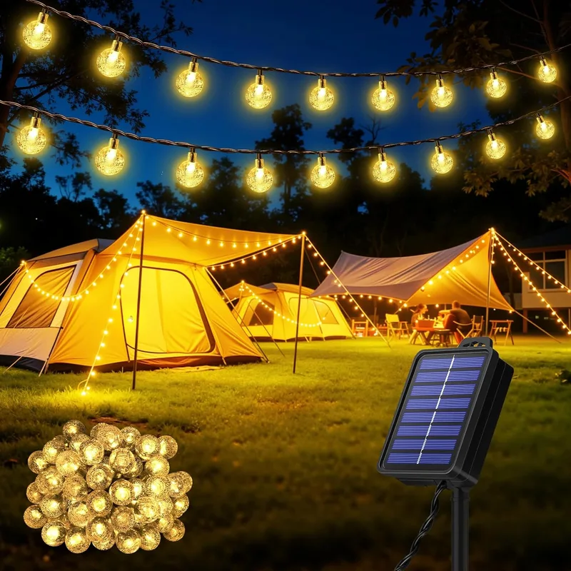 Realky ▫️ Guirlandas de luzes solares para exterior, 60 LED, 13,2 m. Guirlanda de luzes solares com função de memória, 8 modos, IP65, à prova de água. Guirlanda de luzes solares para jardim, pátio, Natal, festas - Branco quente
