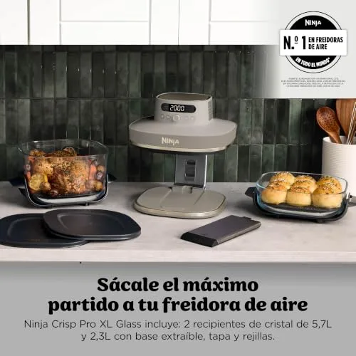 Ninja ▫️ CRISPi PRO XL, Fritadeira de Ar Quente, Cor Pedra, AS090EUSD 2