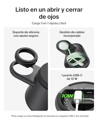 Belkin ▫️ Carregador sem fios magnético 3 em 1 UltraCharge Pro Qi2 25 W, preto 3