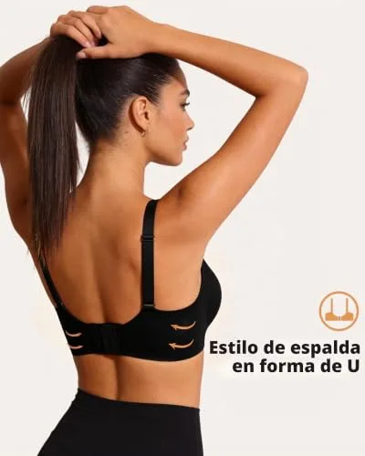 Bresdk ▫️ Soutien sem aros, com decote em V profundo, para mulher: bralette push-up confortável, sem costuras, de cobertura total para seios grandes, com enchimento 4