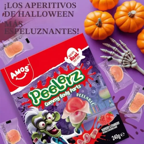 Amos ▫️ Peelerz - Gomas de Halloween com formas de partes do corpo para descascar - 240 g 4