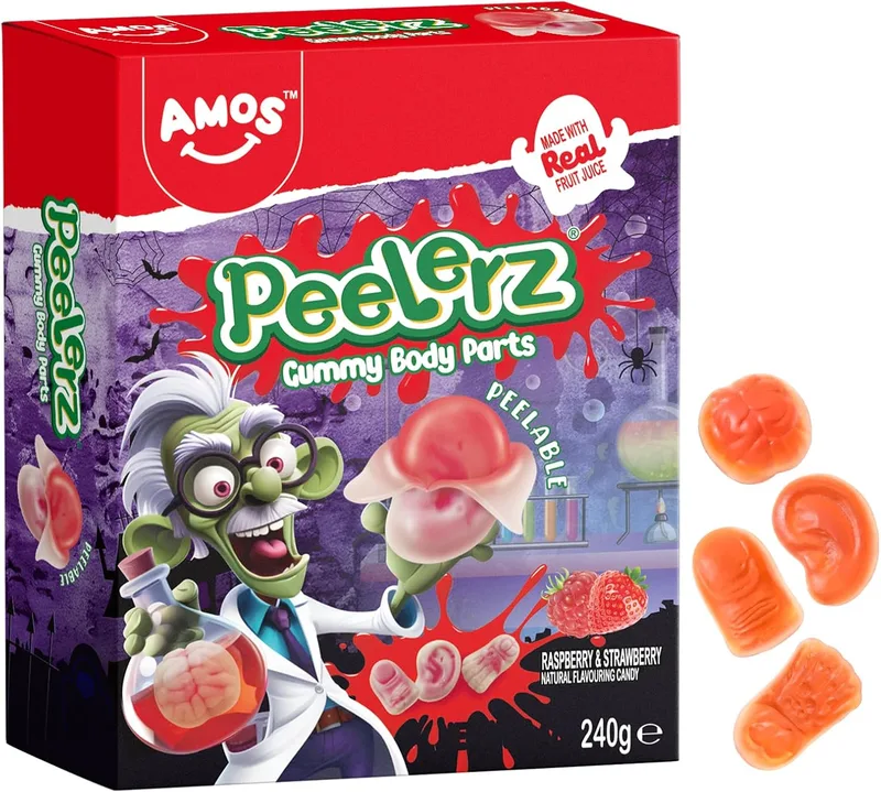 Amos ▫️ Peelerz - Gomas de Halloween com formas de partes do corpo para descascar - 240 g