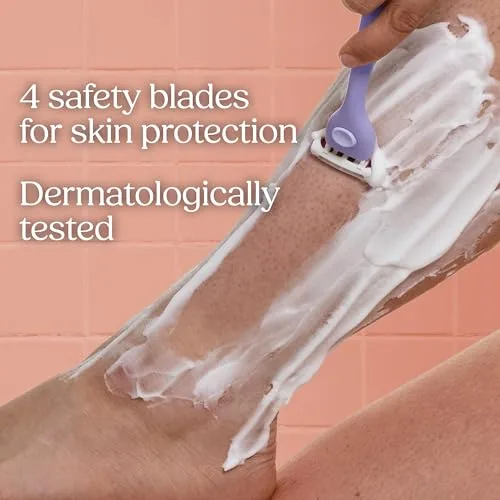 Wilkinson Sword ▫️ Intuition Quattro - Máquinas de barbear para pele sensível para mulher, kit inicial, cabo de barbear para mulher e 5 lâminas de substituição 3