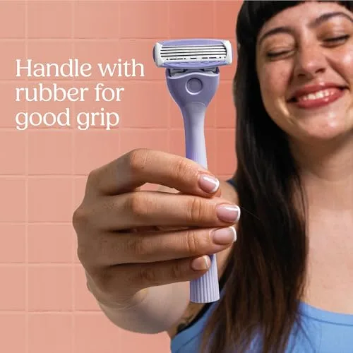 Wilkinson Sword ▫️ Intuition Quattro - Máquinas de barbear para pele sensível para mulher, kit inicial, cabo de barbear para mulher e 5 lâminas de substituição 5
