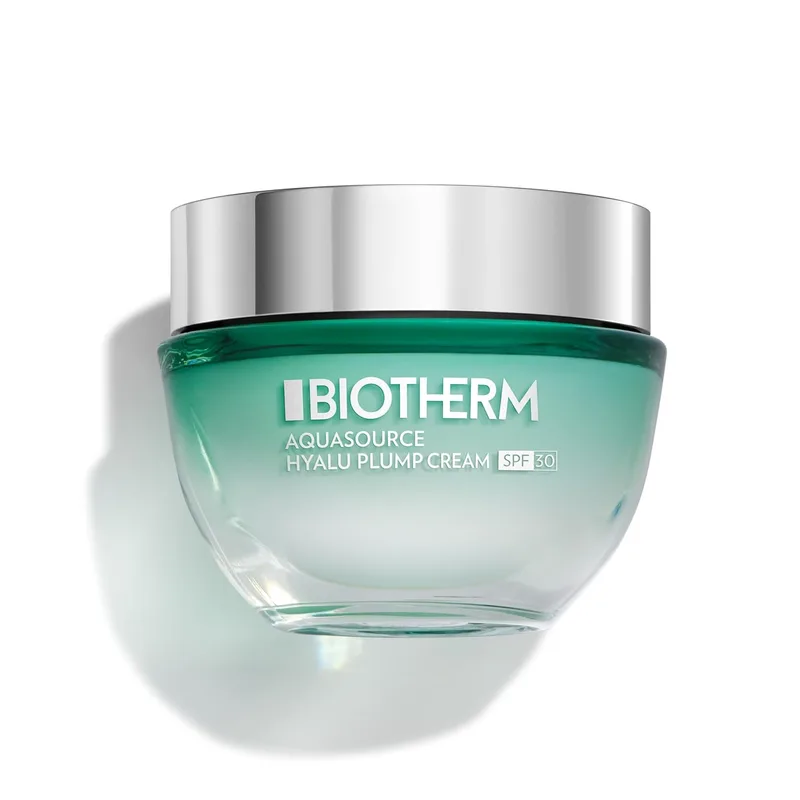 BIOTHERM Aquasource Hyalu Plump SPF30, Cuidado Hidratante Diário, Todos os Tipos de Pele, Efeito Plumping, Elevada Proteção UV, Com Plâncton Biotecnológico, 50 ml
