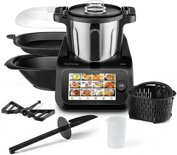 Ufesa ▫️ TotalChef RK6 Robô de Cozinha Multifunções Inteligente, Ecrã Digital de 7”, Wi-Fi, 30 Funções, Jarro em Aço Inoxidável, Capacidade Máxima de 3,5 L, Balança Integrada, 15 Programas, Acessórios