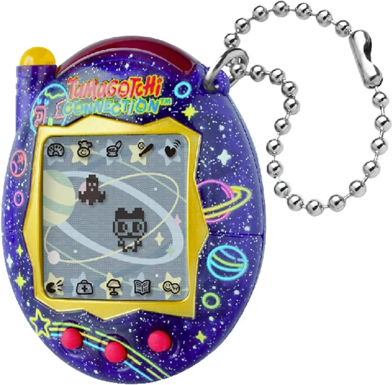 TAMAGOTCHI ▫️ Bandai – Connection Neon Planet – Animal virtual interativo com ligação por infravermelhos – Ecrã grande em francês – Minijogos – Brinquedo para crianças a partir dos 6 anos – 44028