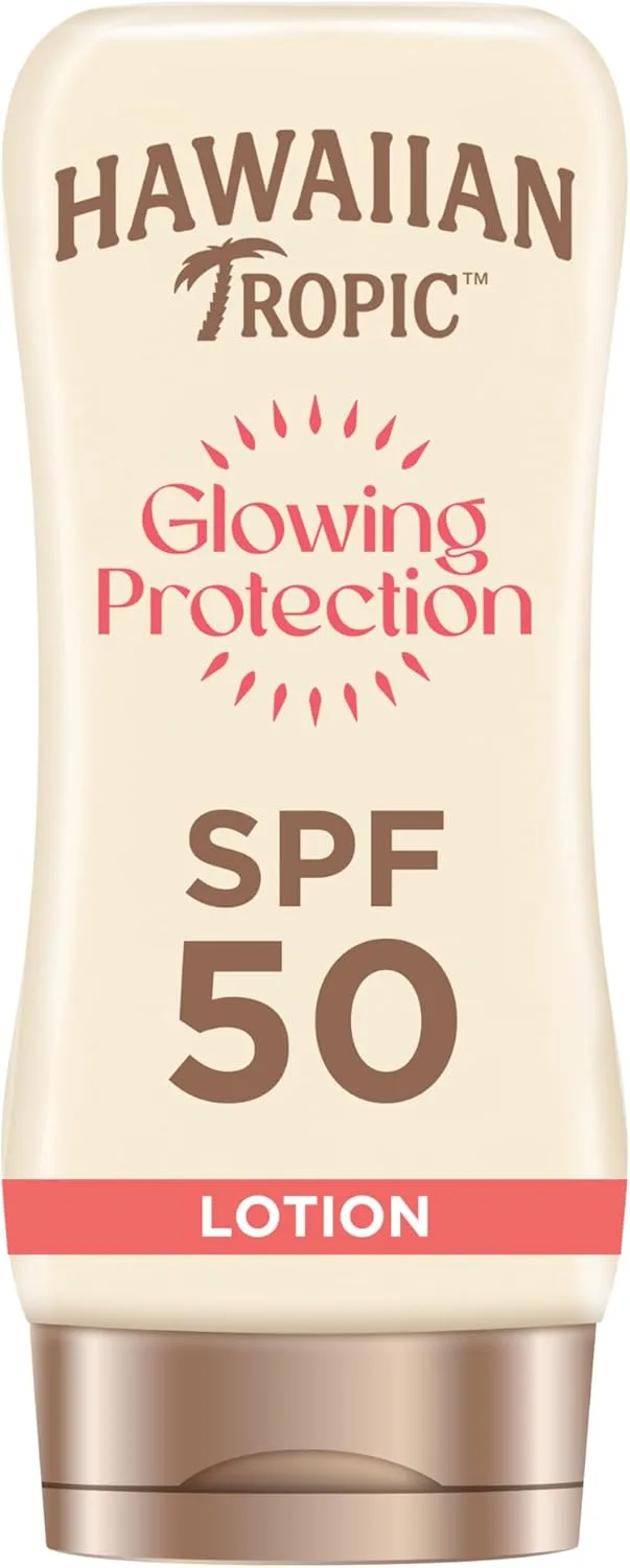 HAWAIIAN Tropic ▫️ Glowing Protection Ultra Radiance - Loção Solar Protetora FPS 50, Protege a pele, Fragrância de frutas tropicais, Creme 170 ml (Unidade individual)