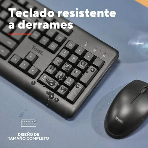 Trust ▫️ Conjunto Taro: Teclado e Rato Sem Fios QWERTY em espanhol, preto 3