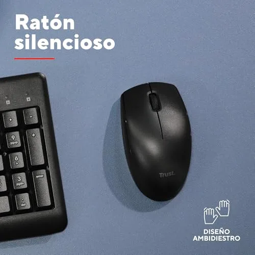 Trust ▫️ Conjunto Taro: Teclado e Rato Sem Fios QWERTY em espanhol, preto 4