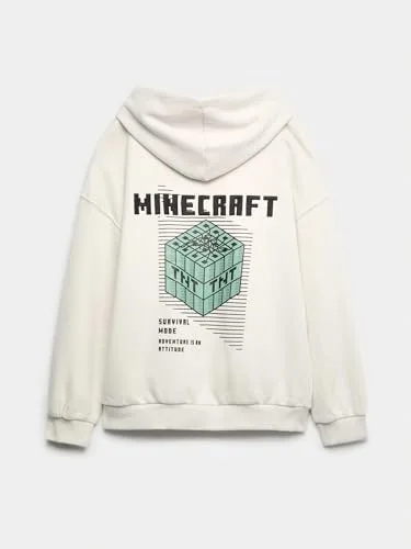 Marks & Spencer ▫️ Camisola com capuz Minecraft™ com elevado teor de algodão para menino, corte normal 4