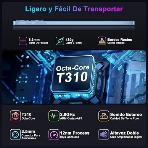 UJJ ▫️ Tablet de 10 polegadas de 2026 com Android 15 e Gemini AI, 30 GB de RAM + 128 GB de ROM (TF 2 TB), Octa-Core 2,0 GHz, 8000 mAh, GMS, Widevine L1, 5G, Wi-Fi 6 e BT 5.0, GPS, OTG, tablet com teclado e rato azul 4