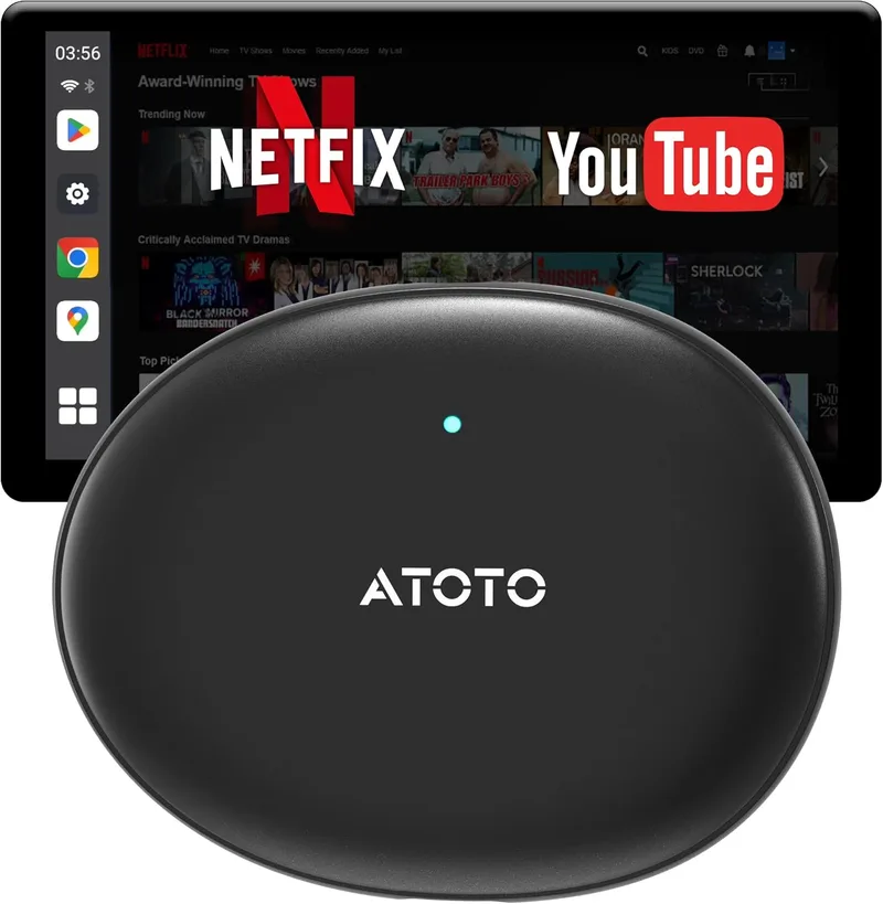 ATOTOSELECT ▫️ Magic AI Box Android Auto CarPlay, adaptador CarPlay sem fios, com estabilidade WiFi dupla, bloqueio Bluetooth, compatível com DriveChat Youtube/Netflix (CB4B)