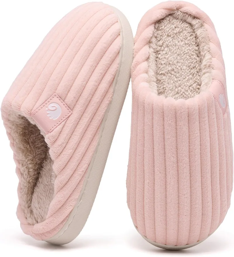 Guyarns ▫️ Chinelos de casa para mulher e homem, de inverno, quentes, em espuma viscoelástica, veludo cotelê, sola antiderrapante, chinelos confortáveis, para uso interior e exterior