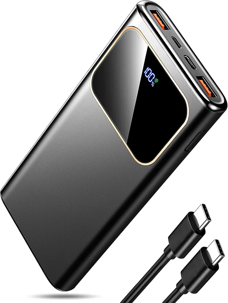 Coucur ▫️ 2026 Power Bank Carregamento Rápido, Bateria Externa Carregamento Rápido 10000mAh 22.5W Carregador Portátil com Entrada e Saída USB C, Ecrã LED para iPhone 17/16/15/14 Air Pro MAX Plus Mini, para Samsung Android