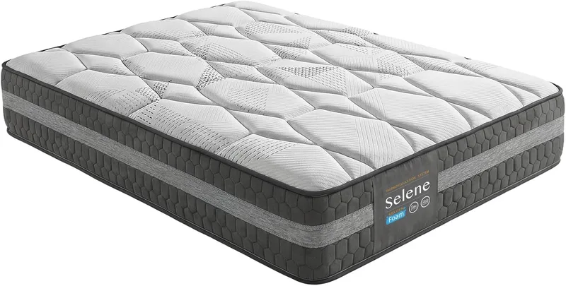DUÉRMETE ONLINE ▫️ Colchão viscoelástico Selene, conforto ideal, apoio ergonómico para as costas, altura de 30 cm, firmeza elevada, antiácaros, antibacteriano e hipoalergénico 160 x 200