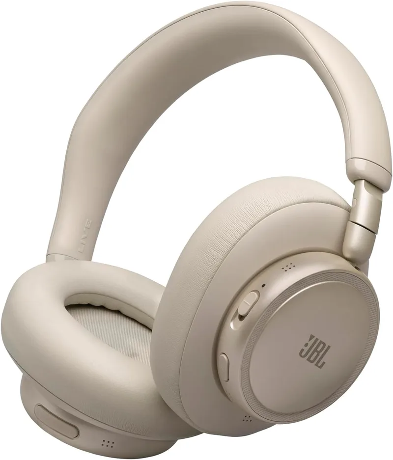 JBL ▫️ Live 780NC, Auscultadores Over-Ear sem fios com Bluetooth, Champagne | Som Espacial, até 80 horas de autonomia, ligação multiponto, Bluetooth 6.0, personalizáveis com a aplicação Headphones