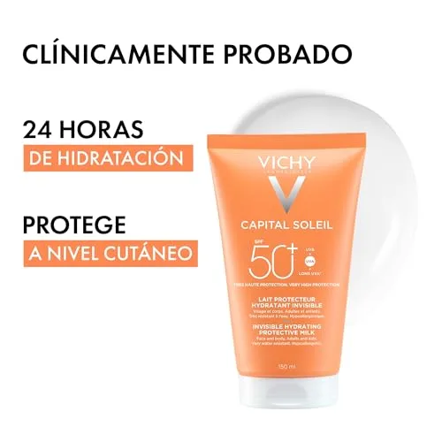 VICHY ▫️ Capital Soleil Leite protetor solar hidratante invisível FPS 50+, proteção contra os raios UVA+, UVB e UVA de comprimento de onda longo, 150 ml 4