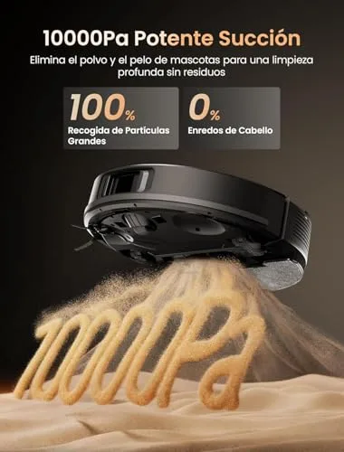 Proscenic ▫️ Robô aspirador e esfregador Q20 Pro, 10 000 Pa/200 minutos, com base de esvaziamento automático de 4 L sem saco, navegação e mapeamento a laser através da aplicação/voz/controlo, para pisos, tapetes e pêlos de animais de estimação 2