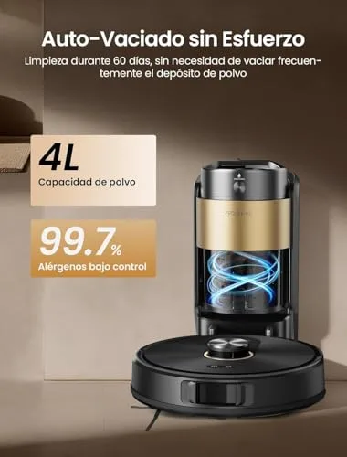 Proscenic ▫️ Robô aspirador e esfregador Q20 Pro, 10 000 Pa/200 minutos, com base de esvaziamento automático de 4 L sem saco, navegação e mapeamento a laser através da aplicação/voz/controlo, para pisos, tapetes e pêlos de animais de estimação 3