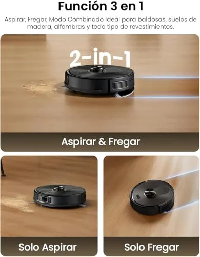 Proscenic ▫️ Robô aspirador e esfregador Q20 Pro, 10 000 Pa/200 minutos, com base de esvaziamento automático de 4 L sem saco, navegação e mapeamento a laser através da aplicação/voz/controlo, para pisos, tapetes e pêlos de animais de estimação 6