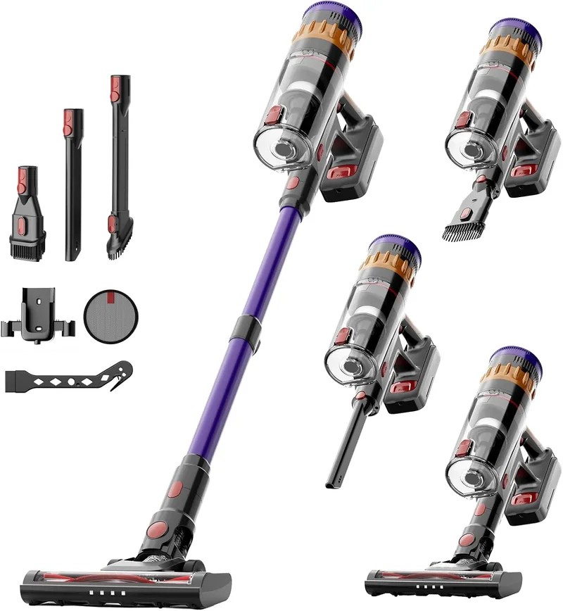 Lefant ▫️ V1 Aspirador sem fio 40 KPa, potente, filtragem de 5 camadas, ecrã tátil LED, 3 velocidades, escova com LED, tubo telescópico, ideal para toda a casa 33