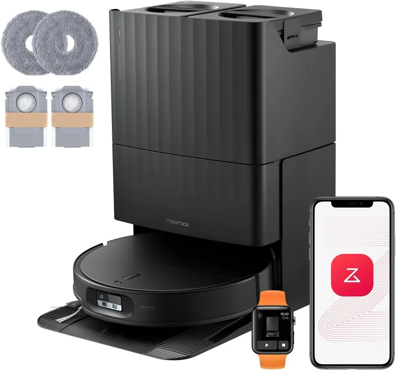 roborock ▫️ Qrevo Edge 2 – Aspirador robô com sucção extrema de 25 000 Pa, preto