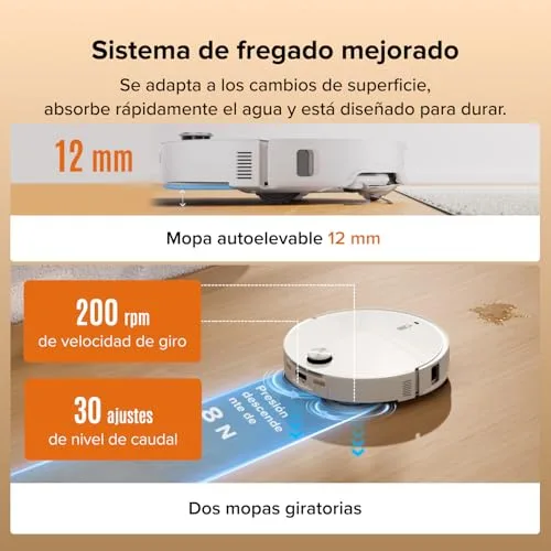 roborock ▫️ Conjunto Qrevo Edge 2 – Aspirador robô com sucção extrema de 25 000 Pa, branco 6