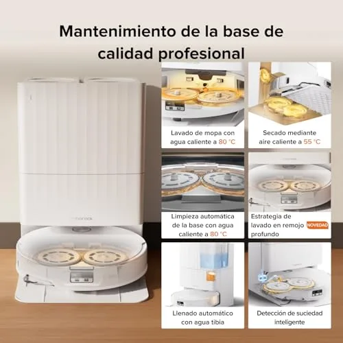 roborock ▫️ Conjunto Qrevo Edge 2 – Aspirador robô com sucção extrema de 25 000 Pa, branco 7