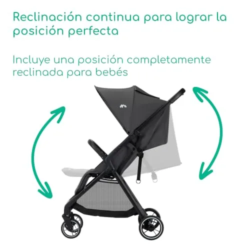 Bebeconfort ▫️ Azur, Carrinho de bebé compacto, 0-3 anos (15 kg), Carrinho de bebé leve, Dobre automático com uma mão, Encosto totalmente reclinável, Cesto espaçoso, Cor Mineral Graphite 4