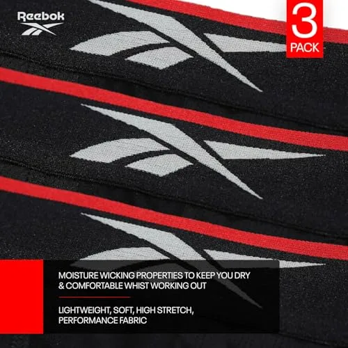 Reebok ▫️ Cuecas boxer Glynn para homem, Conjunto de 3 cuecas desportivas, respiráveis e elásticas, Conjunto de cuecas boxer, cor preta 5