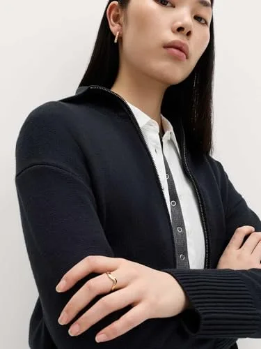 Marks & Spencer ▫️ Casaco com gola e bolsos, com elevado teor de algodão, para mulher, corte normal 7