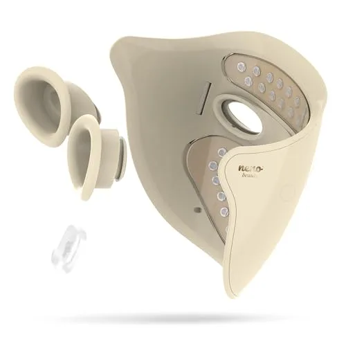 NENO ▫️ Alva - Lâmpada de luz vermelha para o rosto - Máscara facial LED - Máscara de luz vermelha com 3 modos - Terapia de luz vermelha com 220 díodos LED - Cuidados antienvelhecimento - Máscara facial com terapia de luz 5
