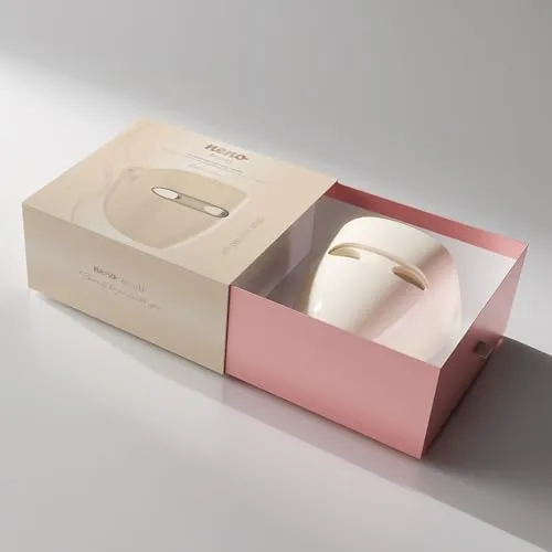 NENO ▫️ Alva - Lâmpada de luz vermelha para o rosto - Máscara facial LED - Máscara de luz vermelha com 3 modos - Terapia de luz vermelha com 220 díodos LED - Cuidados antienvelhecimento - Máscara facial com terapia de luz 7