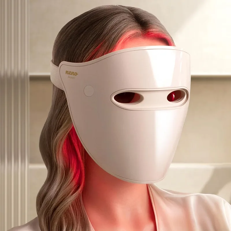 NENO ▫️ Alva - Lâmpada de luz vermelha para o rosto - Máscara facial LED - Máscara de luz vermelha com 3 modos - Terapia de luz vermelha com 220 díodos LED - Cuidados antienvelhecimento - Máscara facial com terapia de luz