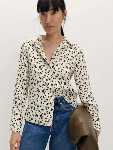 Marks & Spencer ▫️ Camisa estampada com gola para mulher, corte normal 3