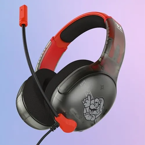 Turtle Beach ▫️ Auscultadores com fio Airlite Fit para jogos, com tema Mario Star e licença oficial para todas as consolas Nintendo Switch: microfone rebatível e com função de silenciamento, almofadas com conforto superior 2