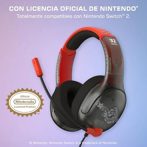 Turtle Beach ▫️ Auscultadores com fio Airlite Fit para jogos, com tema Mario Star e licença oficial para todas as consolas Nintendo Switch: microfone rebatível e com função de silenciamento, almofadas com conforto superior 6