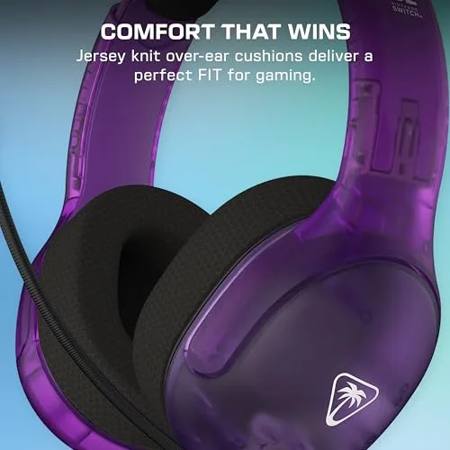 Turtle Beach ▫️ Auscultadores com fio Airlite Fit para jogos, na cor roxo fantasmagórico, com licença oficial para todas as consolas Nintendo Switch: microfone rebatível e silenciável, almofadas com conforto superior 4