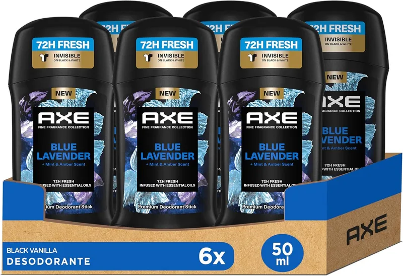 AXE ▫️ Desodorizante em bastão Blue Lavender 50 ml x 6