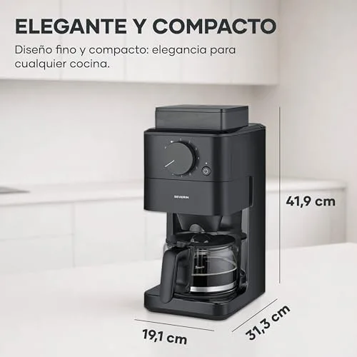 Severin ▫️ Máquina de café de filtro com moedor, preta 2
