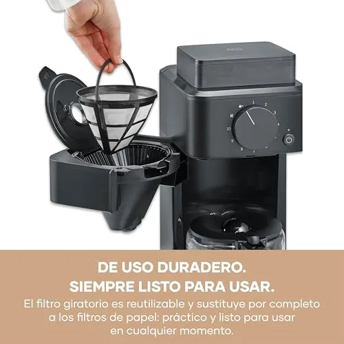 Severin ▫️ Máquina de café de filtro com moedor, preta 6
