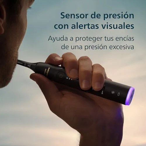 PHILIPS ▫️ Escova de dentes elétrica Sonicare Série 7100 - Tecnologia Next Generation, sensor de pressão, 12 configurações, 21 dias de autonomia, estojo com opção de carregamento, branco e preto, embalagem dupla, HX7429/04 5